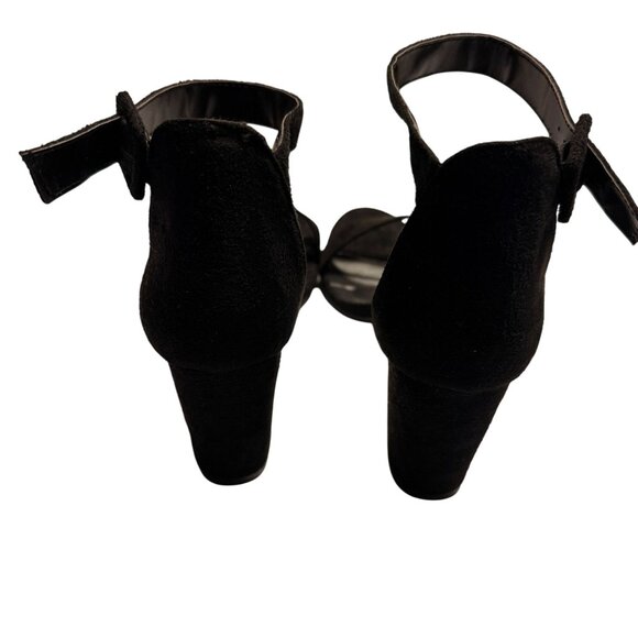 Allegra K Woman's Open Toe Chunky High Heel Ankle Strap Sandals Black 10 - Picture 4 of 11